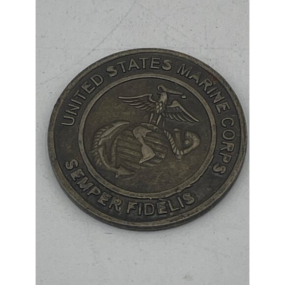 2 Vintage Marine Corps Semper Fidelis Coin Double-Sided Toys For Tots Foundation - Picture 1 of 4
